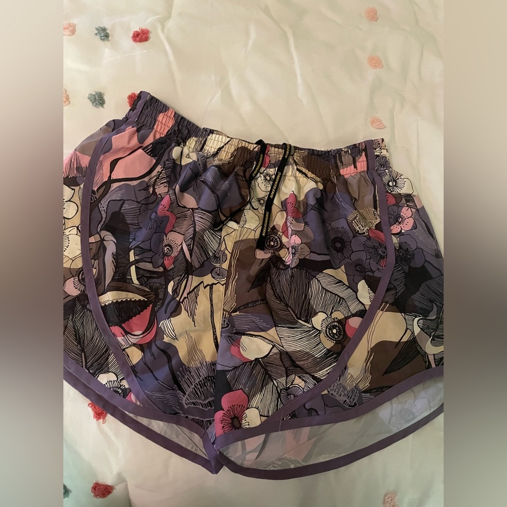 Nike Purple with Flowers Running Shorts Size S💜
